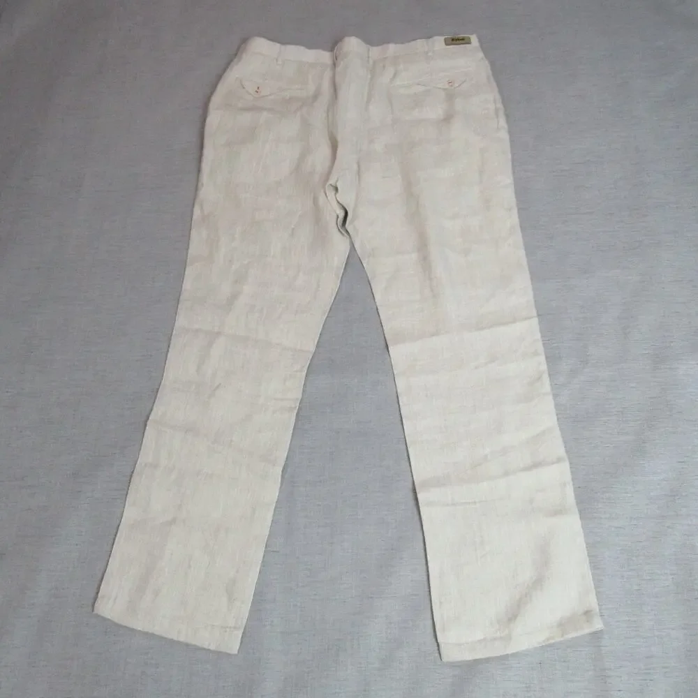 Zylus Pants Mens Size 38 Beige Quiet Luxury Hampton Chic Beach Prep Dress Slacks